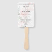 結婚式 プログラム |水彩赤面ピンクフローラ ハンドファン (正面)