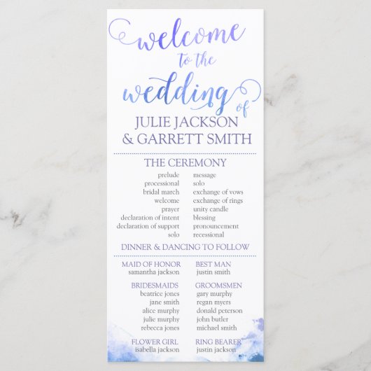結婚式 プログラム – 水彩US結婚式 プログラム (正面)