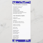 結婚式 プログラム-王室のブルーシルバースパークルスワール プログラム (裏面)