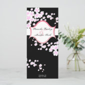 結婚式 プログラム – 白黒さくらんぼの花 (スタンド正面)