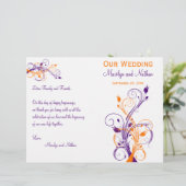 結婚式 プログラム |紫オレンジ白|フローラ (スタンド正面)