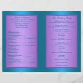 結婚式 プログラム |紫、ターコイズフローラハート (裏面)