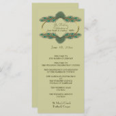 結婚式 プログラム – 緑と金ゴールド (正面/裏面)