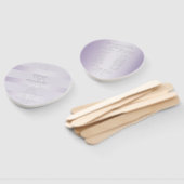 結婚式 プログラム | 薄紫きらめくストライプモノグラム ハンドファン (組立なし)