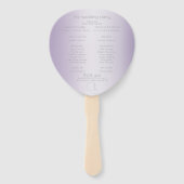 結婚式 プログラム | 薄紫きらめくストライプモノグラム ハンドファン (裏面)