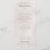 結婚式 プログラム | 赤エレガントバラ美しい (裏面)