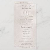 結婚式 プログラム | 赤エレガントバラ美しい (正面/裏面)