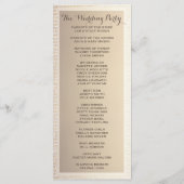 結婚式 プログラム | 金ゴールドとタン (裏面)