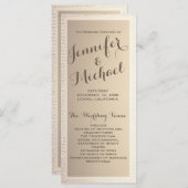 結婚式 プログラム | 金ゴールドとタン (正面/裏面)