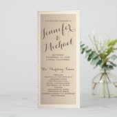 結婚式 プログラム | 金ゴールドとタン (スタンド正面)