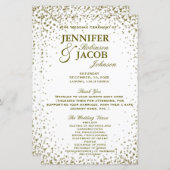 結婚式 プログラム |金ゴールドグリッター紙吹雪 (正面/裏面)