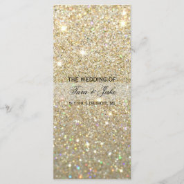 結婚式 プログラム-金ゴールドグリッターFab プログラム