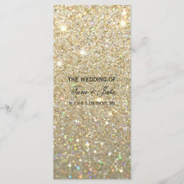 結婚式 プログラム-金ゴールドグリッターFab プログラム
