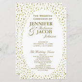 結婚式 プログラム |金ゴールド紙吹雪 (正面/裏面)