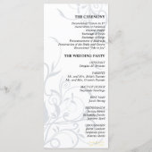 結婚式 プログラム – 青い白のコントラストフローラ (裏面)