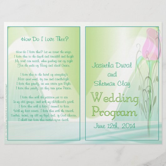 結婚式 プログラム(非宗教版) (正面)