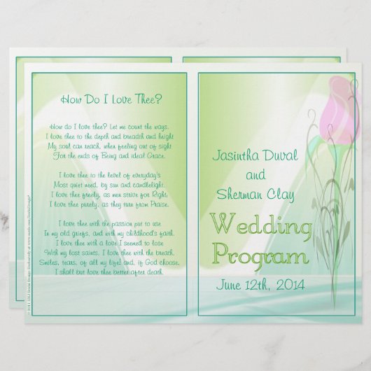 結婚式 プログラム（非宗教版） (正面/裏面)