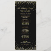 結婚式 プログラム | 黒と金ゴールドの紙吹雪 (裏面)