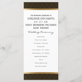 結婚式 プログラム |黒フォーマルの黄金の幾何学的
