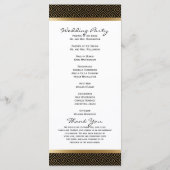 結婚式 プログラム |黒フォーマルの黄金の幾何学的 (裏面)