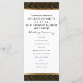 結婚式 プログラム |黒フォーマルの黄金の幾何学的 (正面)