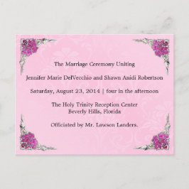 結婚式 プログラム、1ページ/ 2。 ポストカード