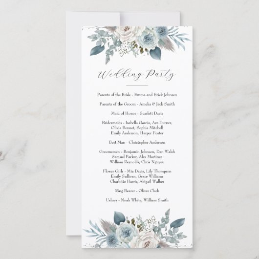 結婚式 プログラム(8"x4") (裏面)