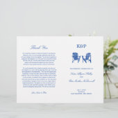 結婚式 プログラム | Blue Adirondackビーチ椅子 (スタンド正面)