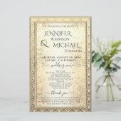 結婚式 プログラム | Glam金ゴールドグリッタールック (スタンド正面)