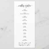 結婚式 プログラムv4のモダンデザインカード プログラム (裏面)