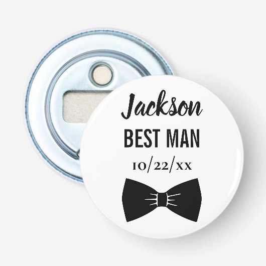 結婚式 ベストマン バチェラーパーティー ブラック ボウタイ 栓抜き (正面)