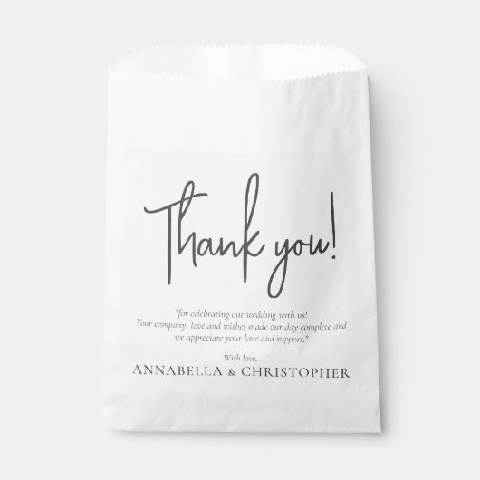 結婚式 ミニマル スタイル 感謝の手紙 フェイバーバッグ (正面)