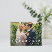 結婚式 モダンカリグラフィー カップル フォト 感謝 ポストカード (スタンド正面)