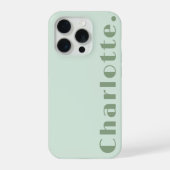 結婚式 | モダンセージグリーンのブライズメイドカスタムネーム iPhoneケース (裏面)