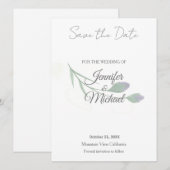 結婚式 モダン ミニマル プレーンコールigraphy セーブザデート (正面/裏面)