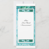 結婚式 ラブ ピーコック モノグラム ティール ホワイト プログラム (裏面)