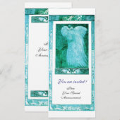 結婚式 ラブ ピーコック モノグラム ティール ホワイト プログラム (正面/裏面)