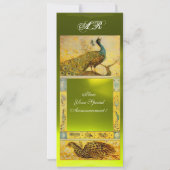 結婚式 ラブ ペコ ペコ モノグラム , ブラウン ホワイト イエロー 招待状 (裏面)