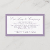結婚式 レジストリー / 登録先カード - ラベンダー エンクロージャーカード (裏面)