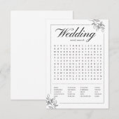 結婚式 ワードサーチ ブライダルシャワー ゲーム カード (正面/裏面)