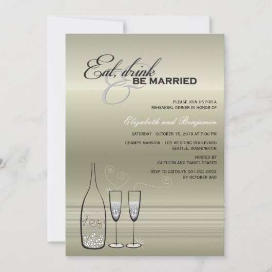 結婚式 乾杯 リハーサルディナー 招待状 (正面)