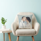 結婚式 二枚の写真 名前と日付オーバーレイ クッション (椅子)