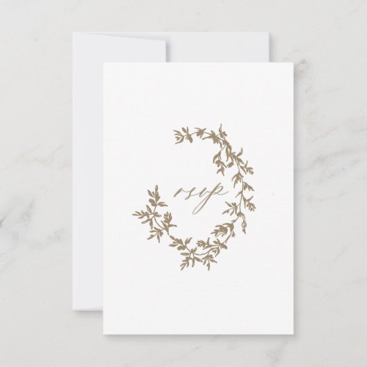 結婚式 付箋カード RSVP 返信お願いします オリーブ 招待状 (裏面)