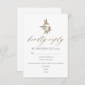 結婚式 付箋カード RSVP 返信お願いします オリーブ 招待状 (正面/裏面)