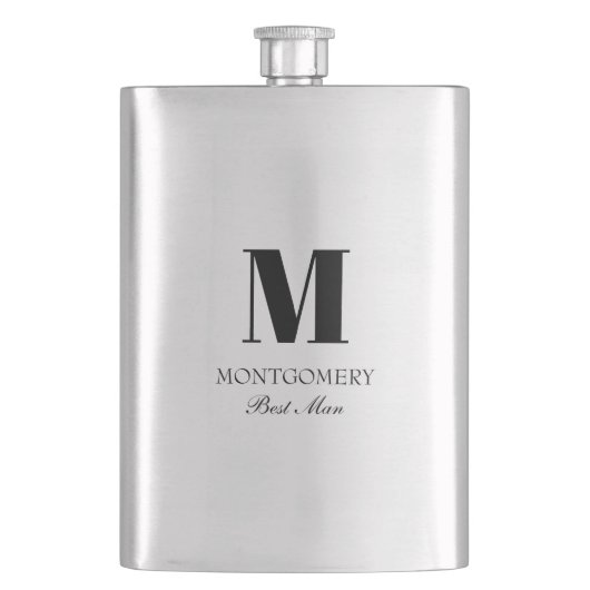 結婚式 仲人 ギフト 名入れ ベストマン フラスク (正面)