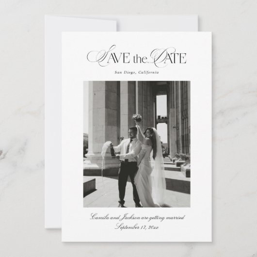 結婚式　保存日付の写真 招待状 (正面)