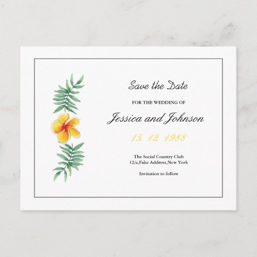 結婚式 保存日付 ポストカード (正面)