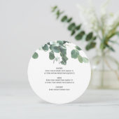 結婚式 円形 プレート メニュー 水彩 ユーカリ (スタンド正面)