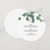 結婚式 円形 プレート メニュー 水彩 ユーカリ (正面/裏面)