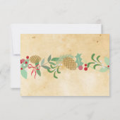 結婚式 出席案内 冬のホリデー ハート カード 招待状 (裏面)